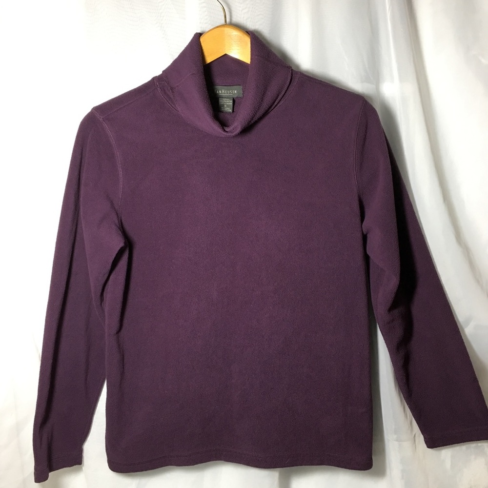 Van Heusen Purple Fleece Cowl neck/turtleneck Sz S